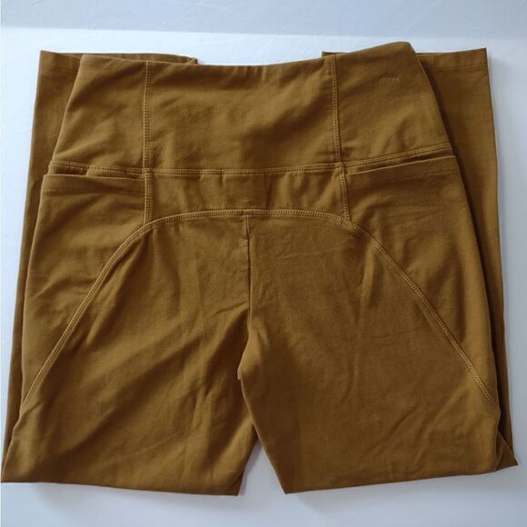 Women With Control Brown Leggings Activewear Full Length Straight Pockets XS‎ - Picture 7 of 8